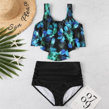 Load image into Gallery viewer, Women High Waist Bikini Plus Size Swimwear Summer Swimsuit Beach Bathing Suit Ruffle Bikini Floral Printed Ruffle High Waist Bikini Set Women's Tummy Control Bathing Suit Swimsuit Flounce Peplum