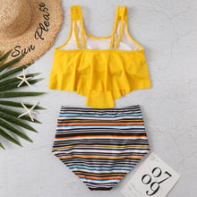 Load image into Gallery viewer, Women High Waist Bikini Plus Size Swimwear Summer Swimsuit Beach Bathing Suit Ruffle Bikini Floral Printed Ruffle High Waist Bikini Set Women's Tummy Control Bathing Suit Swimsuit Flounce Peplum