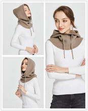 Load image into Gallery viewer, Unisex Knit Scarf Hood Hat Winter Women Cashmere Beanie Bonnet Lady Wool Neck Protect Balaclava Skellies Men Hooded Fashion Balaclava Shawl Women Winter Hat Soft Knitted Hooded Neck Collar Cap Beanie Hat Warm Scarf Unisex Bonnet Hooded Sc