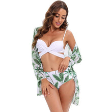 Load image into Gallery viewer, Bikini Women Push Up Swimsuit 3 Piece Bikini Set With Cover Up Women's Fashion 3 Piece Tie Dye Top Bikini Set Swimsuit Cover Up Skirt Swimwear Push Up Bather Swim Wear