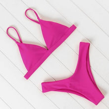 Load image into Gallery viewer, Micro Mini Bikini Swimwear Women Halter Push Up Bikini Set Padded Bra Women's Underwired Triangle Bathing Two Pieces Swimsuit Bikini Set Swimsuit Bandage Swim Suit