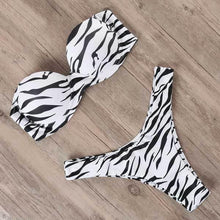 Load image into Gallery viewer, Bikini Swimwear Women Swimsuit Leopard Bikini Set Women's Halter Triangle Bikini Bottom Cheeky Two Piece Swimsuits Push Up Bathing Suit Female Summer Beach Wear
