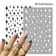 Load image into Gallery viewer, Gold Christmas Snowflake 3D Nail Stickers Sparkly Iridescent Silver Xmas Tree Elk Deer Transfer Sliders Winter Nails Accessories Design Decor Tip Transfer Nail Decals Sticker For Pretty Girl Self-Adhesive Nail Decals Designer Nail Stickers
