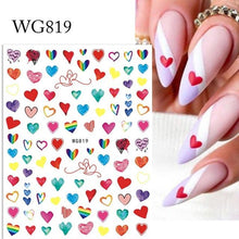 Load image into Gallery viewer, Gold Christmas Snowflake 3D Nail Stickers Sparkly Iridescent Silver Xmas Tree Elk Deer Transfer Sliders Winter Nails Accessories Design Decor Tip Transfer Nail Decals Sticker For Pretty Girl Self-Adhesive Nail Decals Designer Nail Stickers