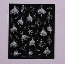 Load image into Gallery viewer, Gold Christmas Snowflake 3D Nail Stickers Sparkly Iridescent Silver Xmas Tree Elk Deer Transfer Sliders Winter Nails Accessories Design Decor Tip Transfer Nail Decals Sticker For Pretty Girl Self-Adhesive Nail Decals Designer Nail Stickers