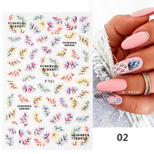 Load image into Gallery viewer, Flowers Leaves Line 3D Nail Stickers Autumn Winter Fall Leaf Design Transfer Sliders Abstract Waves Nail Art Decals Manicures Decal Self-Adhesive 3D Wave Design Decoration for Women Girls Tape Nail Art Stickers Decal Decoration