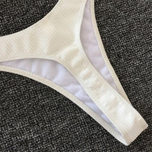 Load image into Gallery viewer, Bikini Set Swimsuit Small Cup High Cut Style Beach Solid Black White Micro Swimwear Thong Bikinis Women's Micro String Bikini Swimsuits Padded High Cut Bathing Suits