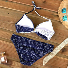 Load image into Gallery viewer, Push Up Women Bikinis Swimwear Women's Bathing Suits Push Up Halter Bandage Bikini Floral Printing Swim Bottoms Two Piece Swimsuits Women Swimsuits Bathing Suit Halter Leaf Print Beach Wear Plus Size