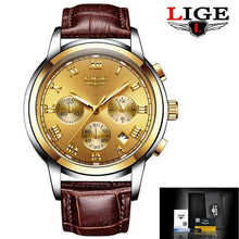 Load image into Gallery viewer, Men's Elegant Watch With Chronometers And Leather Belts Business Style Perfect Gift Excellent Look