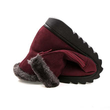 Load image into Gallery viewer, Beautiful Red Womens Ankle Boots New Fashion Waterproof Platform Winter Warm Snow Boots Outdoor Warm Mid-Calf Boot Non-Slip Water Resistant Winter Cold Weather Elegant Shoes