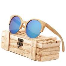 Load image into Gallery viewer, Elegant Wooden Design Classic Sunglasses Design Stylish Popular Wooden Sunglasses For Men & Women Round Bamboo Glasses Mirror Sun Glasses Retro Glasses
