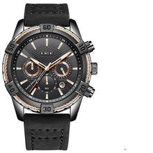 Load image into Gallery viewer, Men's Waterproof Watch With Chronometers Date Display Gold Detail Excellent Background Perfect Gift
