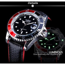 Load image into Gallery viewer, 2021 Fashion Black Red Sport Mens Watches Luxury Luminous Hands Watch Elegant Leather Strap Design