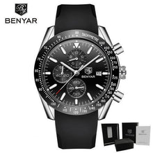 Load image into Gallery viewer, New Men Silver Blue Watch Business Analog Chronogragh Full Steel Luxury Casual Male Waterproof Sports Design Watches