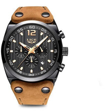 Load image into Gallery viewer, Men's Waterproof Watch With Leather Belts, Chronometers And Day Display Fluorescent Pointers Excellent Gift Unique Design