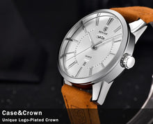 Load image into Gallery viewer, Business Fashion Men Watches Brown Luxury Military Leather Band Wristwatches Date Week Display Watch