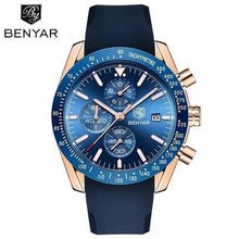 Load image into Gallery viewer, Casual Men's Watches Chronograph Modern Analog Quartz Waterproof Sports Watches Rubber Strap Business Wrist Watches For Men