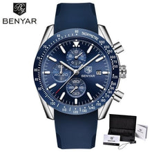 Load image into Gallery viewer, Casual Men's Watches Chronograph Modern Analog Quartz Waterproof Sports Watches Rubber Strap Business Wrist Watches For Men