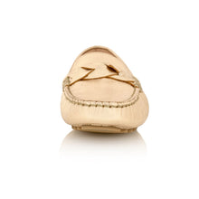 Load image into Gallery viewer, PIPER Leather Driving Loafer Gold Metallic