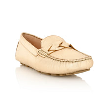 Load image into Gallery viewer, PIPER Leather Driving Loafer Gold Metallic