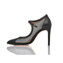 Load image into Gallery viewer, Rebecca Black Lux Nappa Black Mesh