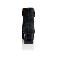 Load image into Gallery viewer, Arina Dress Ankle Bootie with a Block Heel in Black Suede