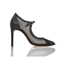 Load image into Gallery viewer, Rebecca Black Lux Nappa Black Mesh