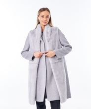 Load image into Gallery viewer, Genuine Mink Fur Virgin Wool Coat Plus Vest