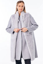 Load image into Gallery viewer, Genuine Mink Fur Virgin Wool Coat Plus Vest