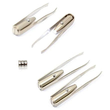 Load image into Gallery viewer, Professional Stainless Steel LED Hair Removal Lightweight Eyebrow Tweezers Makeup Tool With Battery