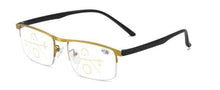 Load image into Gallery viewer, Progressive Reading Glasses Multifocal Anti Blue Ray Glass Glasses Half Frame Metal Alloy For Men And Women Reading Glasses Anti Blue Ray Multifocus Reader