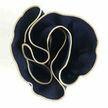 Load image into Gallery viewer, Vittorio Farina Round Pocket Square with Embroidered Piping