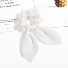 Load image into Gallery viewer, Pure Color Elastic Hair Band Rabbit Ear Bow Pearl Hair Rope Satin Ponytail Scrunchie Bobbles Elastic Hair Ties Ropes Ponytail Holder Accessories for Women And Girls