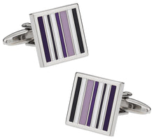 Load image into Gallery viewer, Purple Lined Cufflinks
