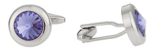Load image into Gallery viewer, Purple Solitaire Crystal Cufflinks
