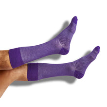 Load image into Gallery viewer, Purple / White Birdseye Dress Socks