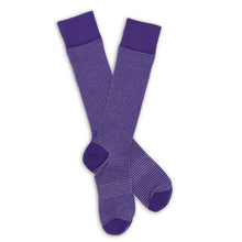Load image into Gallery viewer, Purple / White Birdseye Dress Socks