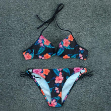 Load image into Gallery viewer, Push Up Bikini Floral Print Swimsuit Swimwear Women Bathing Suit Bikinis Set Brazilian Beach Female Wear Women's Bikini Swimsuits Floral Printed Bathing Suits for Women 2 Piece Bikini