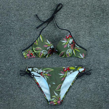 Load image into Gallery viewer, Push Up Bikini Floral Print Swimsuit Swimwear Women Bathing Suit Bikinis Set Brazilian Beach Female Wear Women's Bikini Swimsuits Floral Printed Bathing Suits for Women 2 Piece Bikini