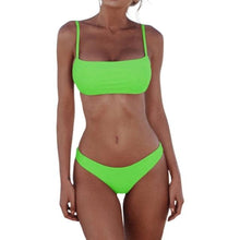 Load image into Gallery viewer, Push Up Bikini Set Swimsuits High Waist Swimwear Women Ribbed Bathing Suits Brazilian Bikinis Swimsuit for Women Bottom Triangle Bikinis Top Bathing Suit