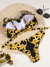 Load image into Gallery viewer, Push Up Bikinis Bikini Set Women High Waisted Bikini Set Athletic Two Piece Swimsuit Sporty Scoop Neck Bathing Suit For Teen Girls With Shorts High Waist Swimwear Women Swimsuit Female Swimming Suit Bathing Suit Print Bikini Set