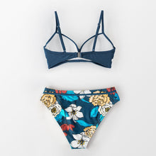 Load image into Gallery viewer, Push Up Floral Bikini Sets Women Two Pieces Swimsuits Women's Bathing Suits Push Up Halter Bandage Bikini Floral Printing Swim Bottoms Two Piece Swimsuits New Girl Beach Bathing Suits Swimwear
