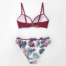 Load image into Gallery viewer, Push Up Floral Bikini Sets Women Two Pieces Swimsuits Women's Bathing Suits Push Up Halter Bandage Bikini Floral Printing Swim Bottoms Two Piece Swimsuits New Girl Beach Bathing Suits Swimwear