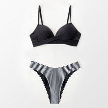Load image into Gallery viewer, Push Up Floral Bikini Sets Women Two Pieces Swimsuits Women's Bathing Suits Push Up Halter Bandage Bikini Floral Printing Swim Bottoms Two Piece Swimsuits New Girl Beach Bathing Suits Swimwear