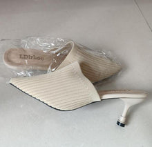 Load image into Gallery viewer, Queen Fashion PU Sandals Knit Women Transparent Sandals Pointed Toe High Heels Party Cross Women High Heel Sandals Transparent Pointed Toe Luxury Dress Outdoor Sandals