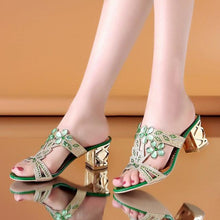 Load image into Gallery viewer, Queen Fashion PU Sandals Knit Women Transparent Sandals Pointed Toe High Heels Party Cross Women High Heel Sandals Transparent Pointed Toe Luxury Dress Outdoor Sandals