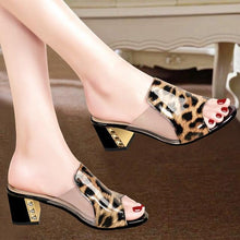 Load image into Gallery viewer, Queen Fashion PU Sandals Knit Women Transparent Sandals Pointed Toe High Heels Party Cross Women High Heel Sandals Transparent Pointed Toe Luxury Dress Outdoor Sandals
