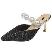 Load image into Gallery viewer, Queen Fashion PU Sandals Knit Women Transparent Sandals Pointed Toe High Heels Party Cross Women High Heel Sandals Transparent Pointed Toe Luxury Dress Outdoor Sandals