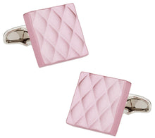 Load image into Gallery viewer, Quilted Metallic Pink Cufflinks