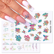 Load image into Gallery viewer, Rainbow Wave Love Heart Pattern Water Decals Stickers Butterfly Dragon Geometry Slider For Nails Art Decoration Tip Water Transfer Nail Decals Sticker For Pretty Girl Self-Adhesive Nail Decals Designer Nail Stickers for Acrylic
